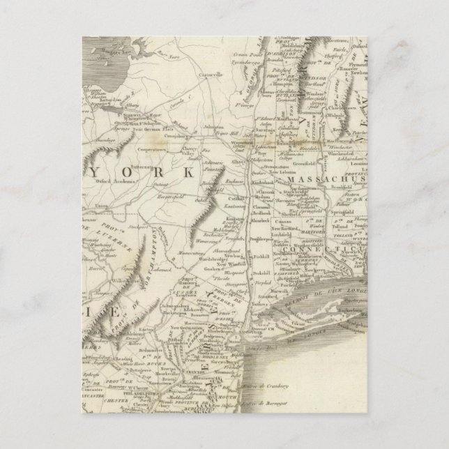 Postal Mapa de Provincias de los Estados Unidos (Anverso)