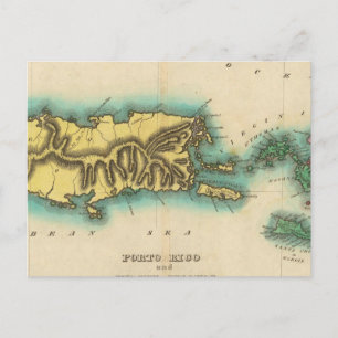 Postal Mapa De Puerto Rico Y Las Islas Vírgenes