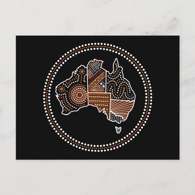 Postal Mapa de puntos de Australia (Anverso)