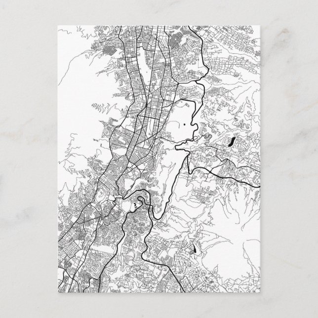 Postal Mapa de Quito Ecuador (Anverso)