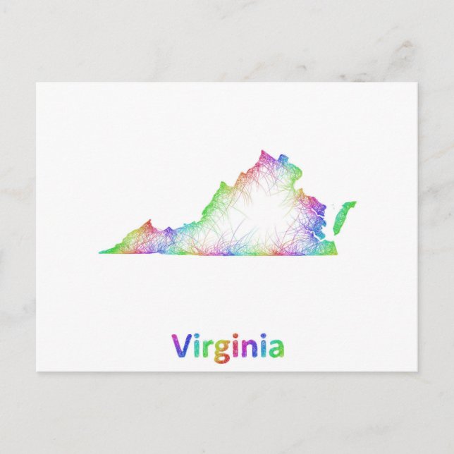 Postal Mapa de Rainbow Virginia (Anverso)