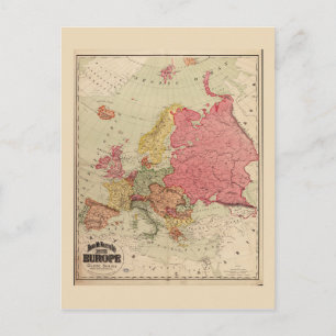 Postal Mapa de Rand McNally de Europa (1894)