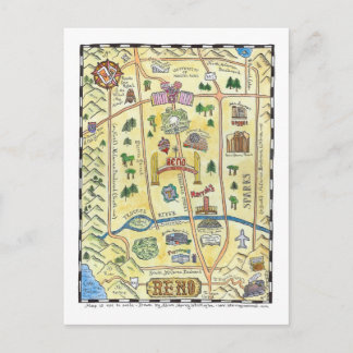 Postal Mapa de Reno
