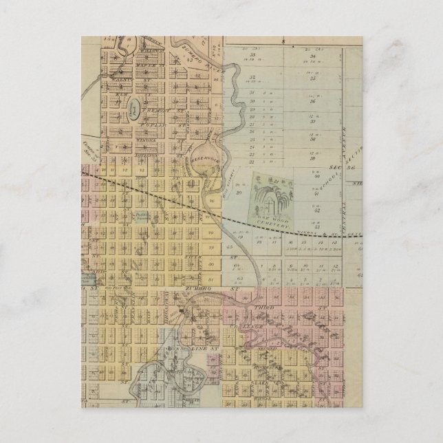 Postal Mapa de Rochester, Minnesota (Anverso)