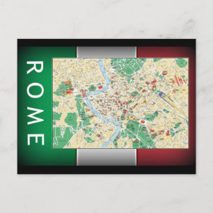 Postal Mapa de Roma