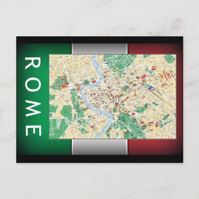 Postal Mapa de Roma (Anverso)
