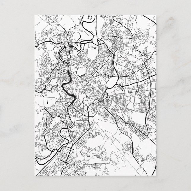 Postal Mapa de Roma Italia (Anverso)