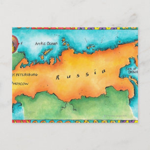 Postal Mapa de Rusia