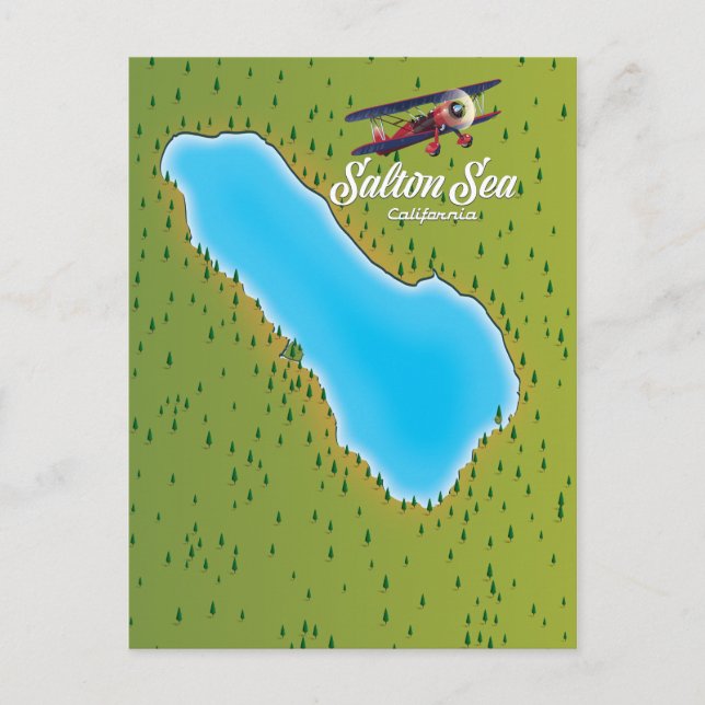 Postal Mapa de Salton Sea California USA (Anverso)