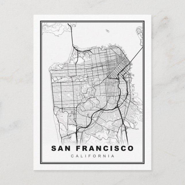 Postal Mapa de San Francisco (Anverso)