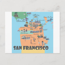 Postal Mapa de San Francisco en California