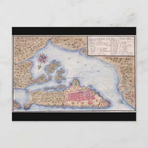 Postal Mapa de San Juan Puerto Rico de 1770