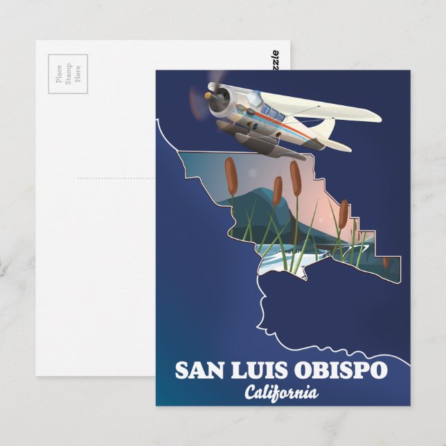 Postal Mapa de San Luis Oispo California (Anverso / Reverso)