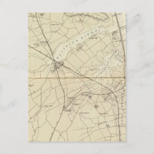 Postal Mapa de Sandy Hook a la costa del río Tiburón