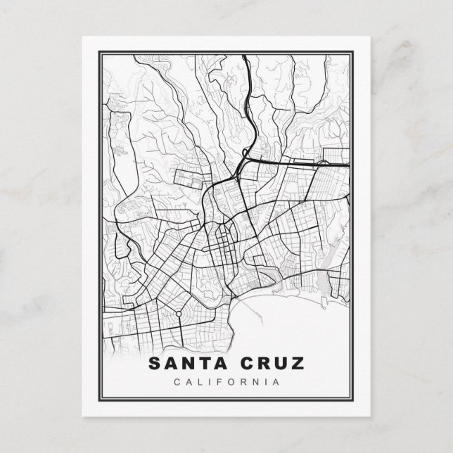 Postal Mapa de Santa Cruz (Anverso)