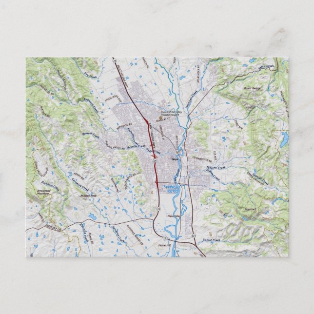 Postal Mapa de Santa Elena, California (Anverso)