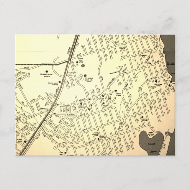 Postal Mapa de Santa Elena O de la Viña (Anverso)