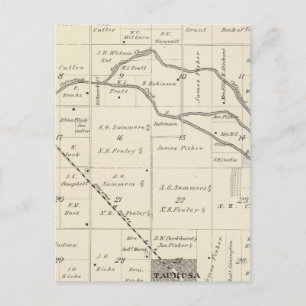 Postal Mapa de sección del condado de Tulare T17S R25E