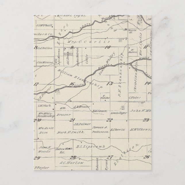 Postal Mapa de sección del condado de Tulare T21S R25E (Anverso)