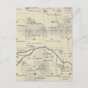 Postal Mapa de sección del condado de Tulare T22S R28E
