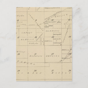 Postal Mapa de sección del condado de Tulare T24S R22E