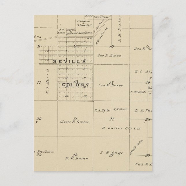 Postal Mapa de sección del condado de Tulare T24S R23E (Anverso)
