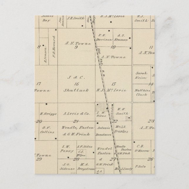 Postal Mapa de sección del condado de Tulare T24S R25E (Anverso)