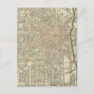 Postal Mapa de seguridad y tren urbano en Los Ángeles