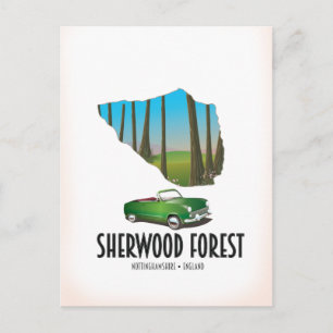 Postal Mapa de Sherwood Forest Nottinghamshire