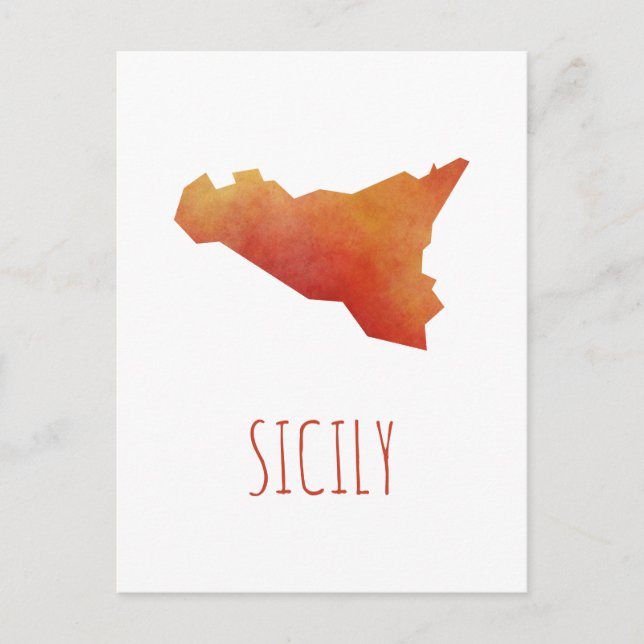 Postal Mapa de Sicilia (Anverso)