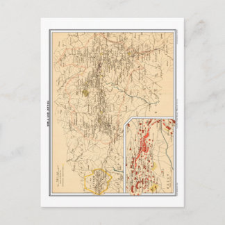 Postal Mapa de Simla y Jutogh, India Británica.