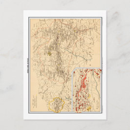 Postal Mapa de Simla y Jutogh, India Británica.