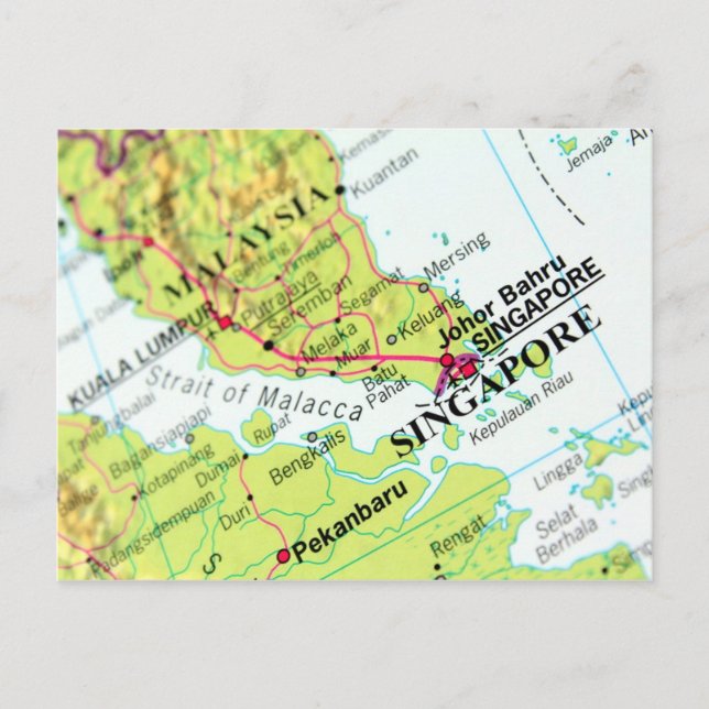 Postal Mapa de Singapur (Anverso)