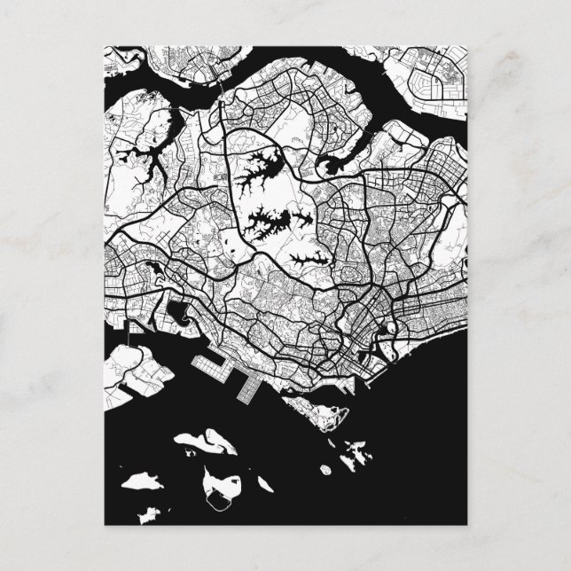 Postal Mapa de Singapur (Anverso)