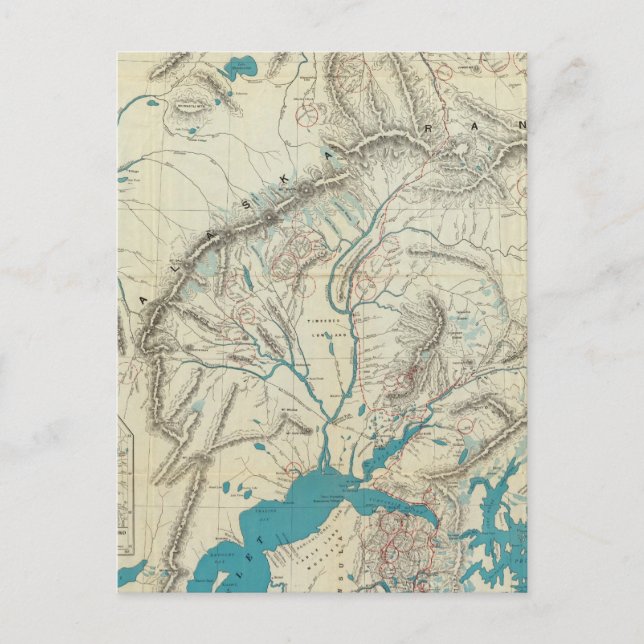 Postal Mapa de Sleem del centro de Alaska (Anverso)