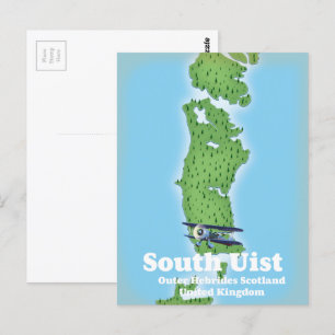 Postal Mapa de South Uist Hébridas Exteriores Escocia