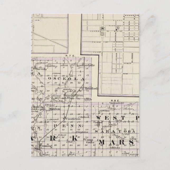Postal Mapa de Stark y la parte oeste de los condados Mar (Anverso)