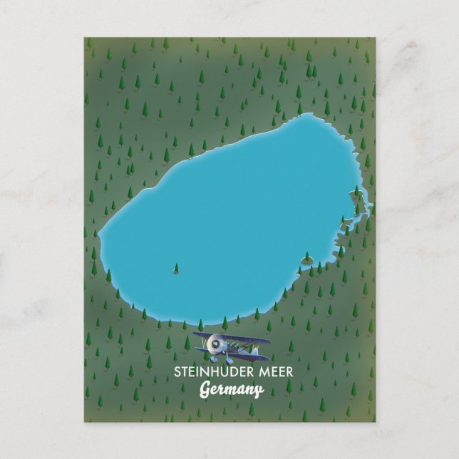 Postal Mapa de Steinhuder Meer Alemania (Anverso)