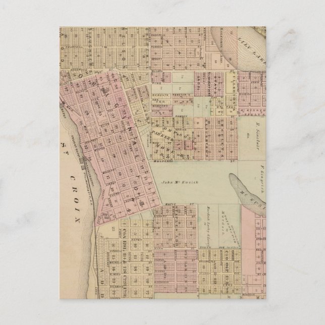 Postal Mapa de Stillwater, condado de Washington, Minneso (Anverso)