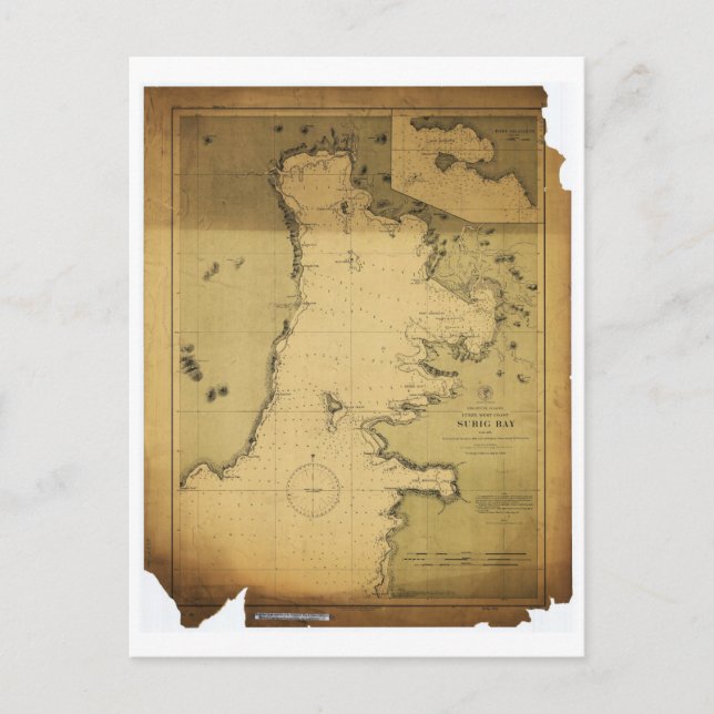 Postal Mapa de Subig (Subic) Bay Luzon Philippines 1902 (Anverso)