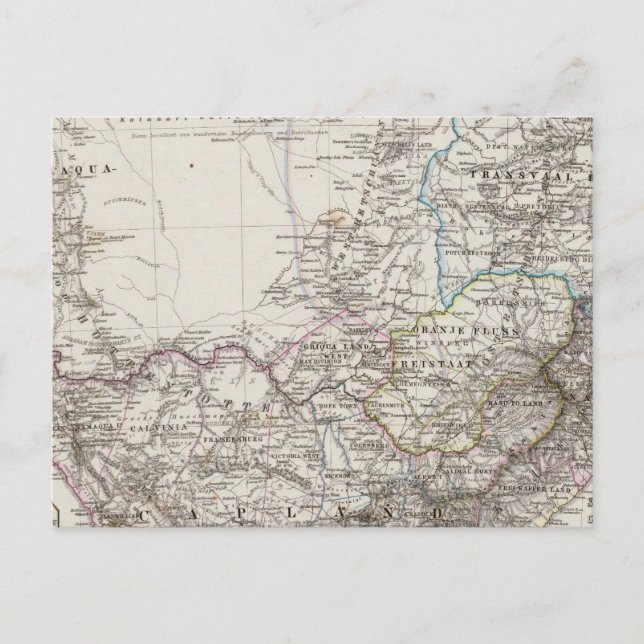 Postal Mapa de Sudáfrica (Anverso)