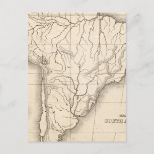 Postal Mapa de Sudamérica