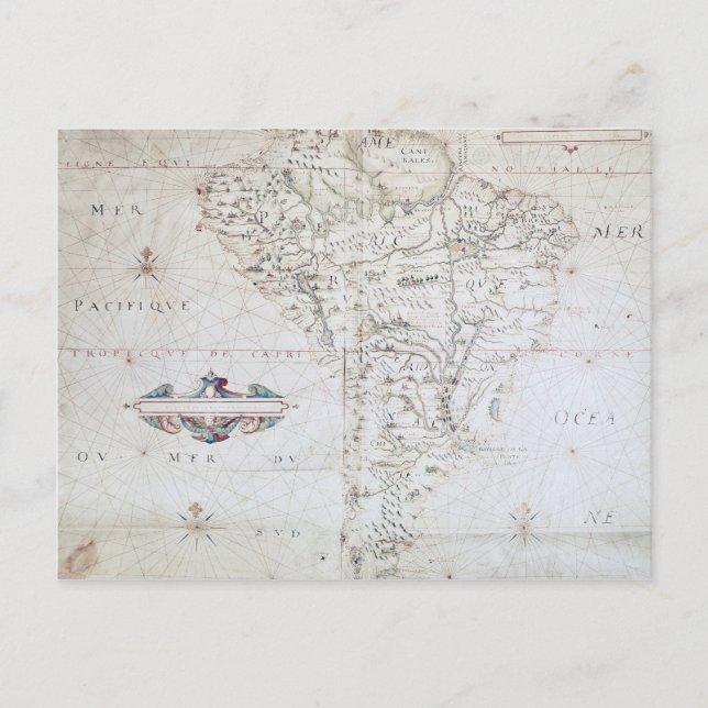 Postal Mapa de Sudamérica (Anverso)