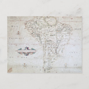 Postal Mapa de Sudamérica