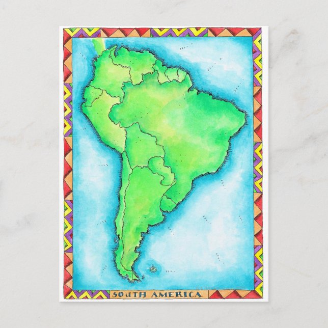 Postal Mapa de Sudamérica 2 (Anverso)