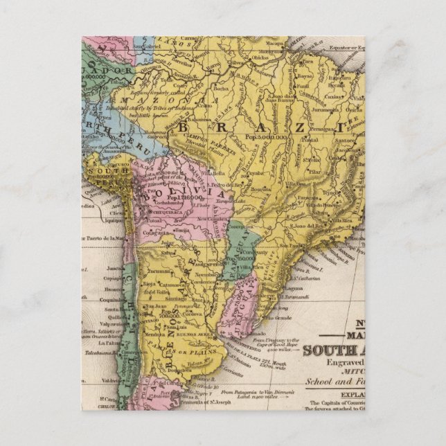 Postal Mapa de Sudamérica 5 (Anverso)