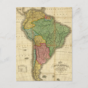 Postal Mapa de Sudamérica de 1826 de Anthony Finley