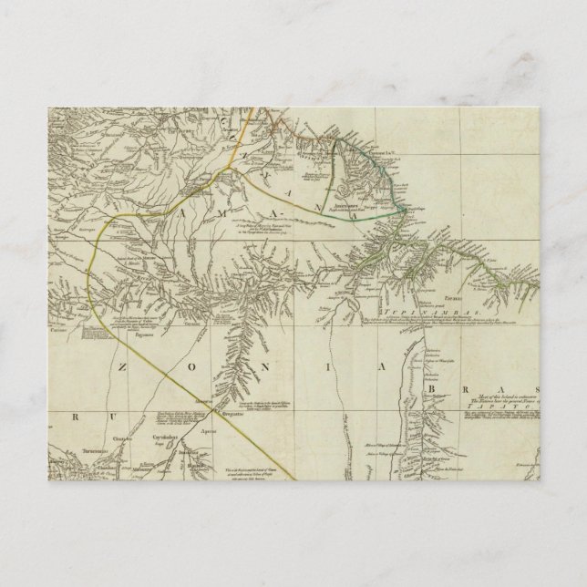 Postal Mapa de Sudamérica, sección norte (Anverso)
