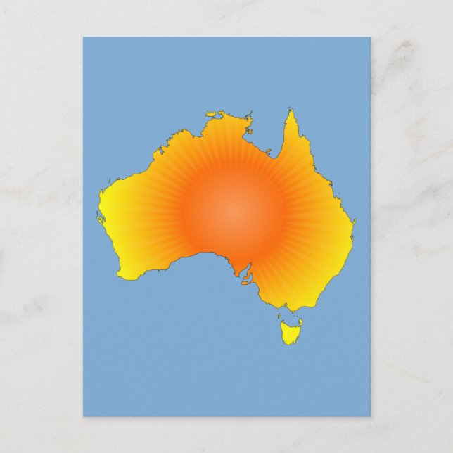 Postal Mapa de Sunny Australia (Anverso)