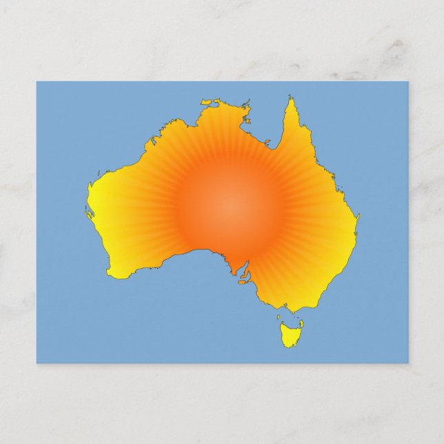 Postal Mapa de Sunny Australia (Anverso)